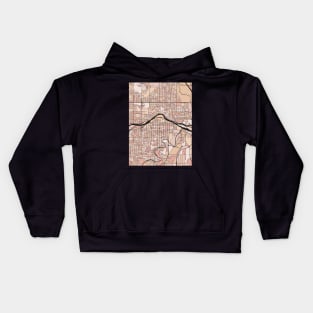 Calgary Map Pattern in Soft Pink Pastels Kids Hoodie